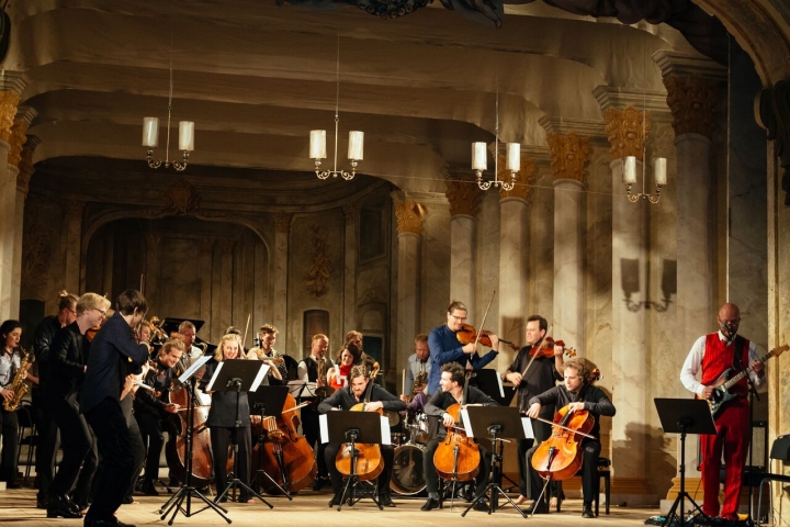 The Agios band, O/Modernt Chamber Orchestra & Marzi Nyman